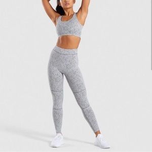 Gymshark Fleur Texture Leggings in Charcoal Marl